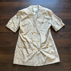 Vintage Apart Star Double Breasted Button Blazer Khaki 6